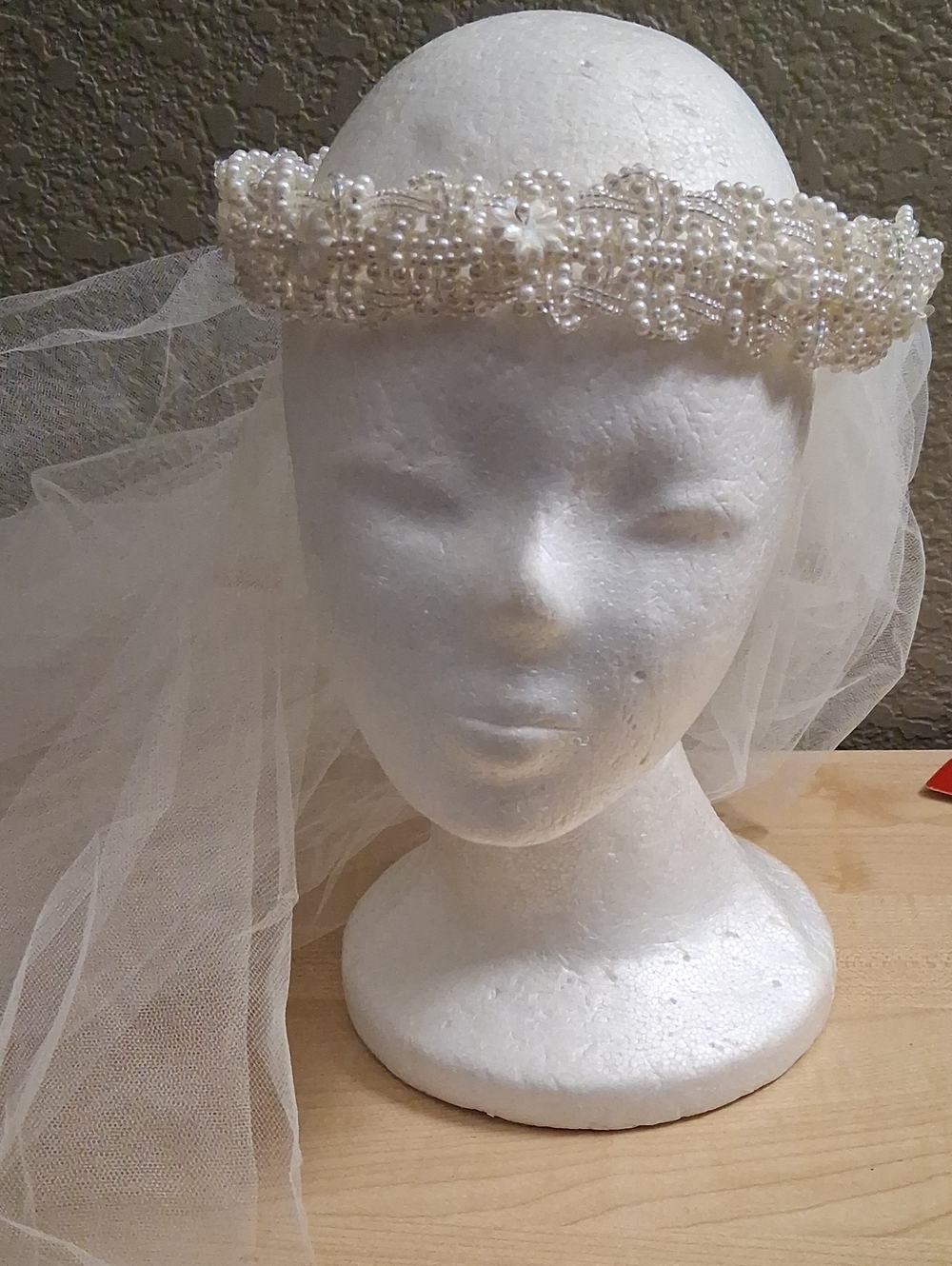 Pearl Beaded Headband Veil